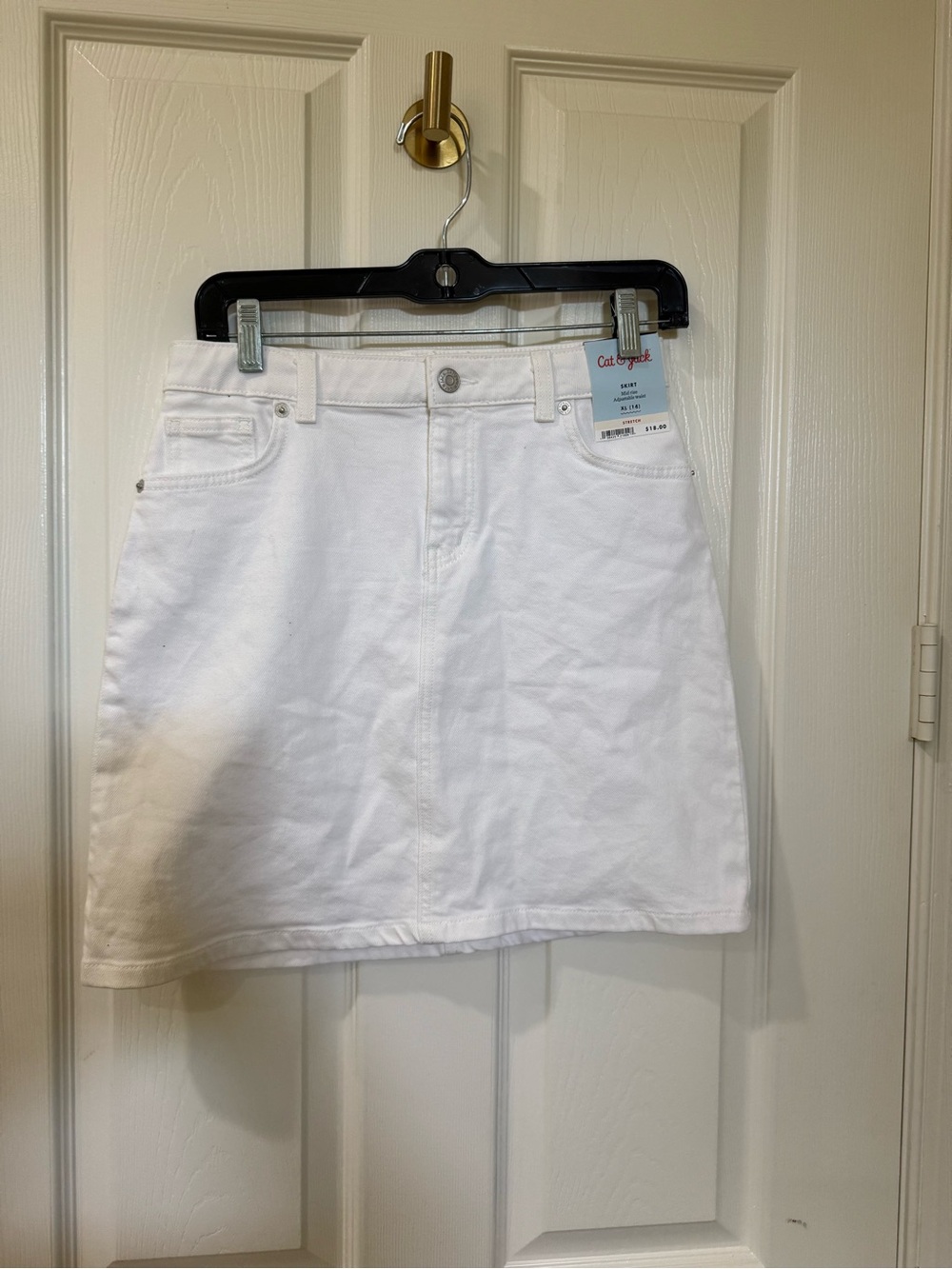Cat & Jack White Denim A-Line Mini Skirt
